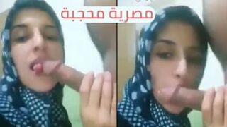 محجبة مصريه هايجه علي بلع الزب - سكس مص زب مصري